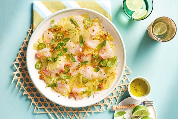 Pineapple and snapper carpaccio