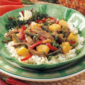 Pineapple beef stir-fry