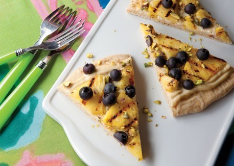Pineapple-blueberry pizza