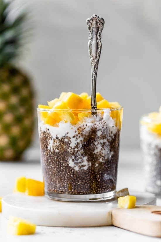 Pineapple chia with cottage cheese