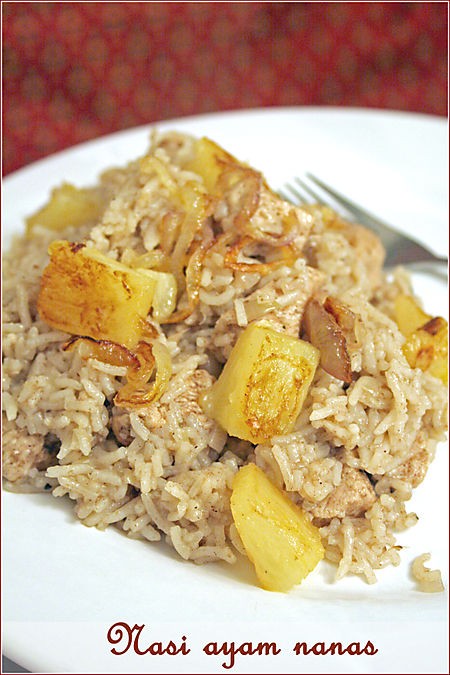 Pineapple chicken rice (Nasi ayam nanas)