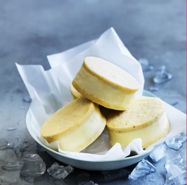 Pineapple coconut  & lime sorbet sandwiches