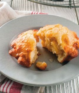 Pineapple coconut cakes with pineapple syrup