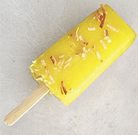 Pineapple-coconut ice pops
