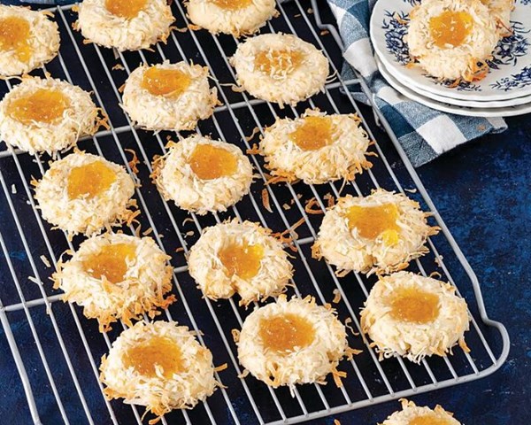 Pineapple-coconut thumbprint cookies