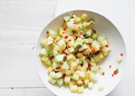 Pineapple, cucumber, and avocado salsa