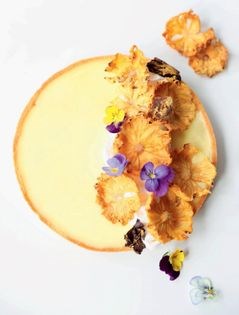 Pineapple dark chocolate tart