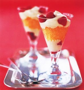 Pineapple-dark rum granita with ginger beer sabayon and raspberries