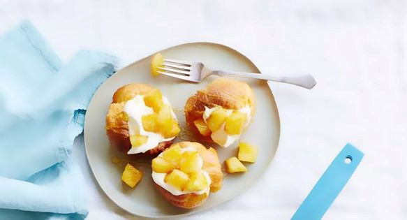Pineapple Dutch baby pancakes with Chantilly cream