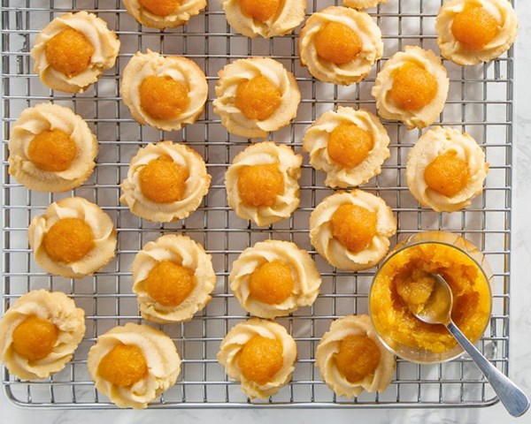 Pineapple-ginger thumbprint cookies [pineapple jam filling]