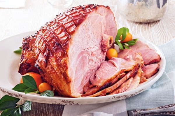 Pineapple-glazed ham