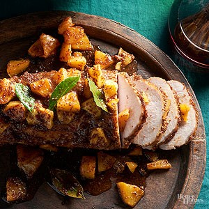 Pineapple-glazed roast pork