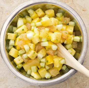 Pineapple, grapefruit, and cucumber salad