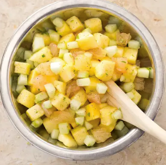 Pineapple, grapefruit, and cucumber salad