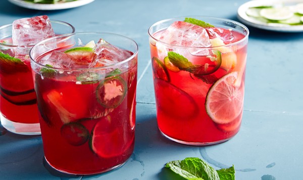 Pineapple-hibiscus cocktail