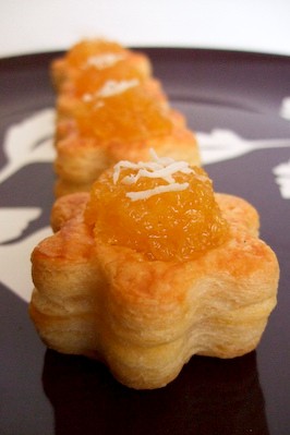 Pineapple jam & coconut vols-au-vent