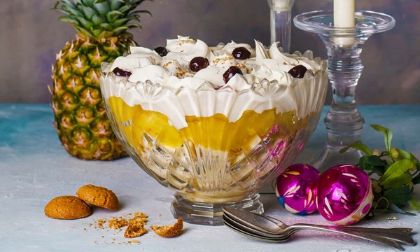 Pineapple kirsch trifle