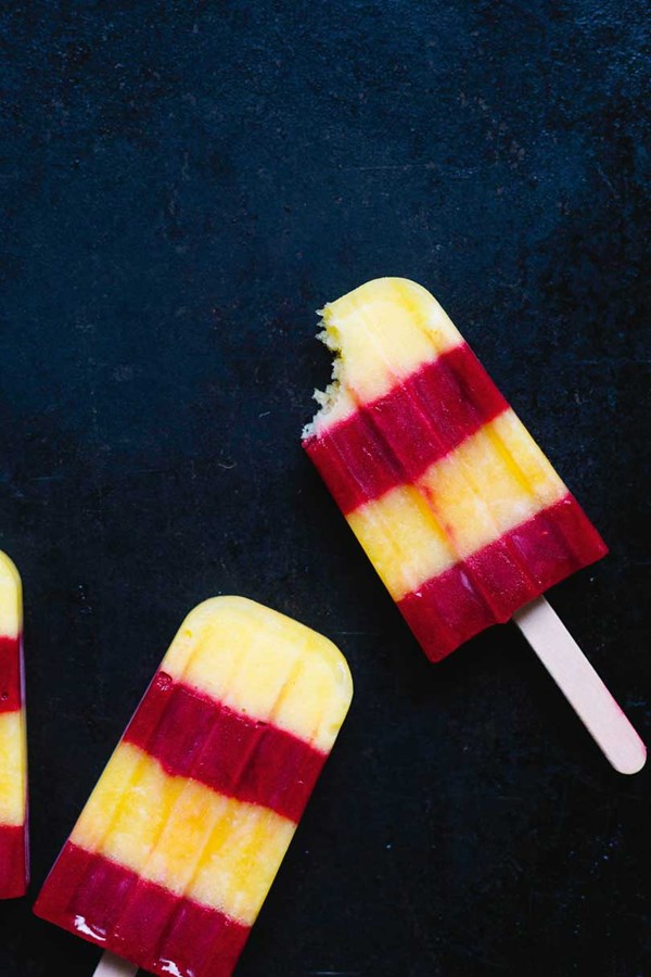 Pineapple, lemongrass & raspberry ice blocks