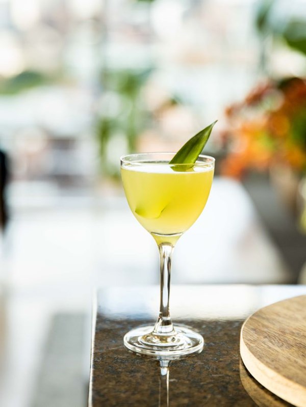 Pineapple mezcal sour