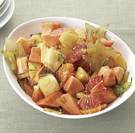 Pineapple, papaya, starfruit, and blood orange salad