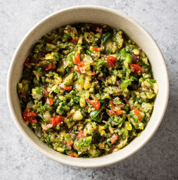 Pineapple-roasted red pepper salsa