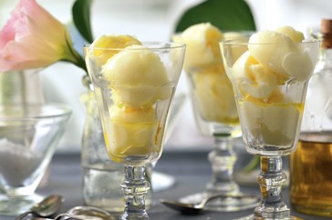 Pineapple sorbet with extra virgin olive oil & fleur de sel