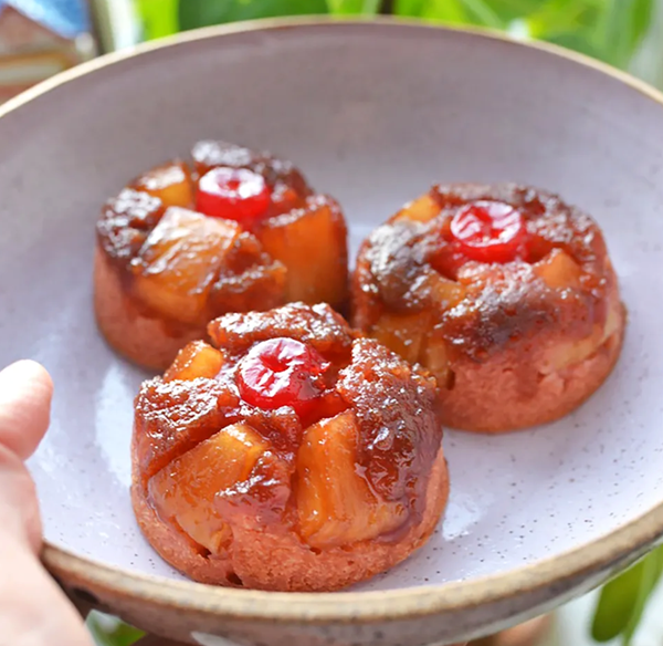 Pineapple upside-down guava cupcakes