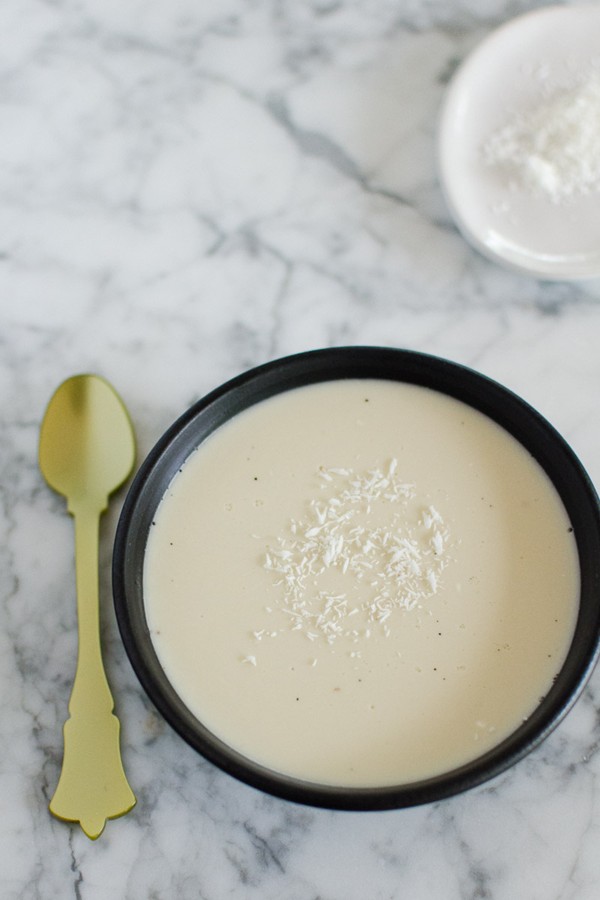 Pineapple, vanilla, and coconut milk panna cotta