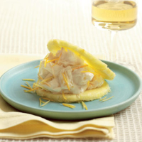 Pineapple with orange and lemon ricotta