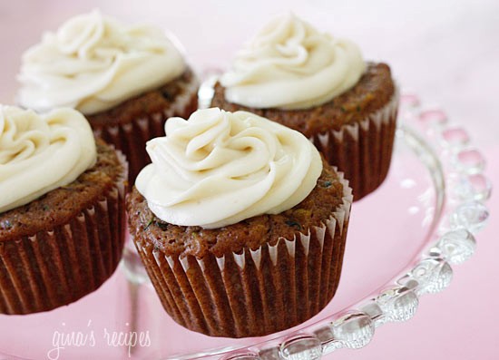 Pineapple zucchini cupcakes with cream cheese frosting
