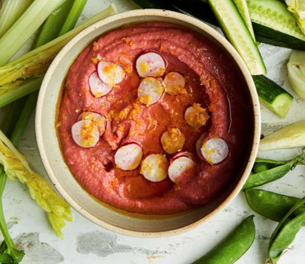 Pink cannellini and beetroot dip