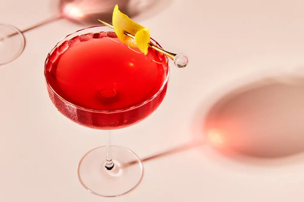 Pink coconut water cosmopolitan