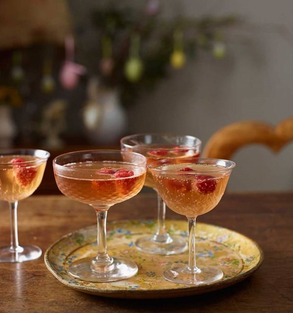 Pink gin fizz