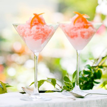 Pink grapefruit & Campari granita with fresh mint