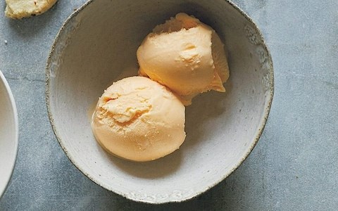 Pink-grapefruit and basil  ice cream