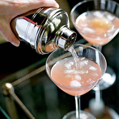 Pink grapefruit and lychee cocktail