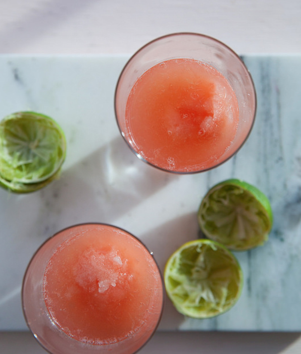 Pink grapefruit margaritas
