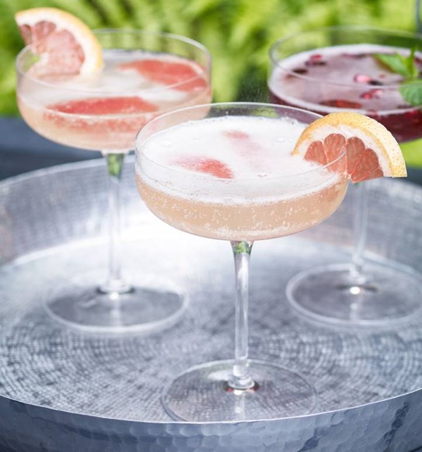 Pink grapefruit mimosa