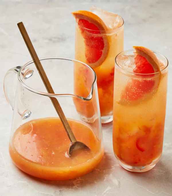 Pink grapefruit non-alcoholic cocktail