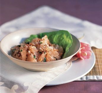 Pink grapefruit salad with toasted coconut and fresh mint (Yum some-oh)