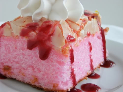 Pink lemon angel cake