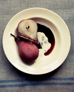 Pink pears in syrup