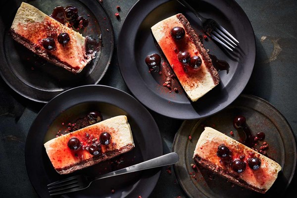 Pink peppercorn cheesecake