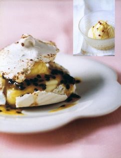 Pink peppercorn meringues with lemon and lime curd