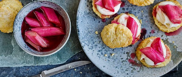 Pink rhubarb shortcakes