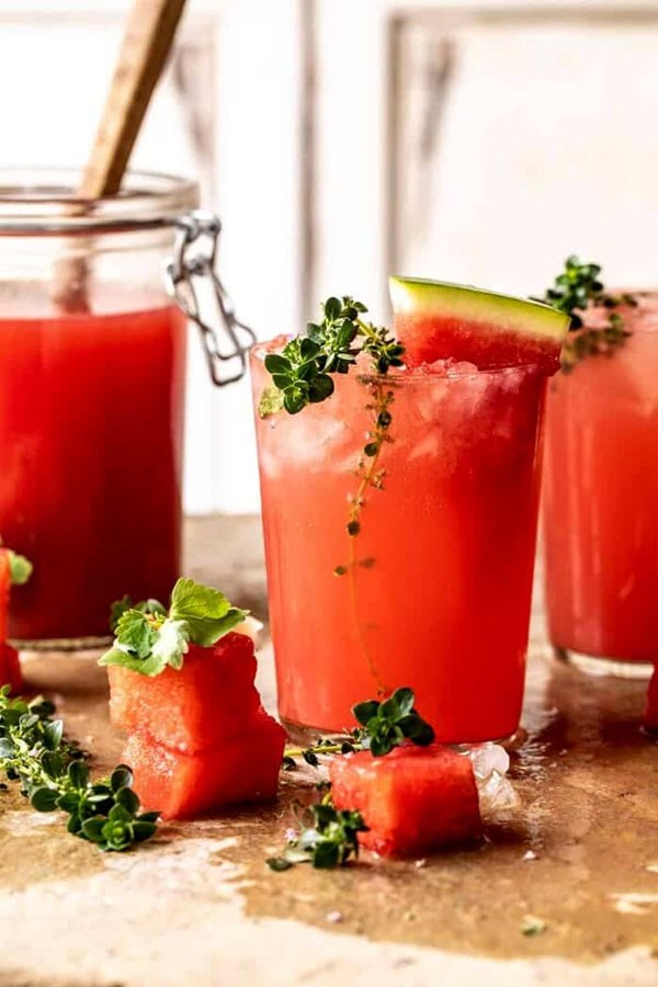 Pink vodka watermelon lemonade
