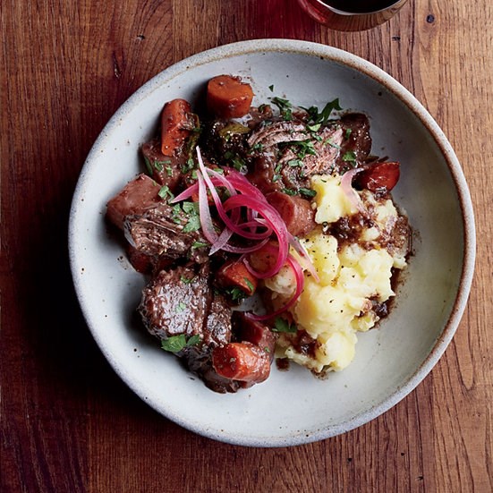 Pinot noir-braised pot roast with root vegetables