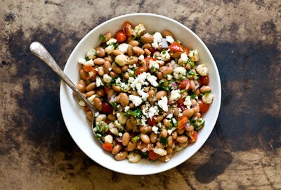 Pinto bean and hominy salad
