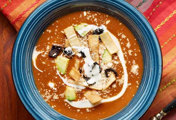Pinto bean and tomato soup (Tarascan soup)