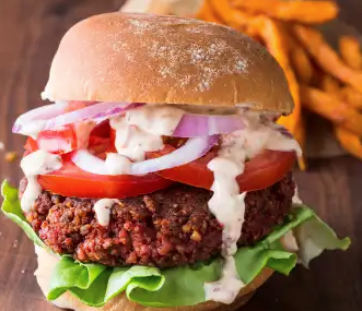 Pinto bean-beet burgers